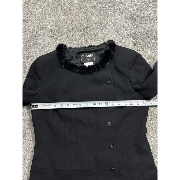 Chanel 03A Mink Fur Wool Black Coat Jacket Women’s Size 44 - Picture 4 of 13